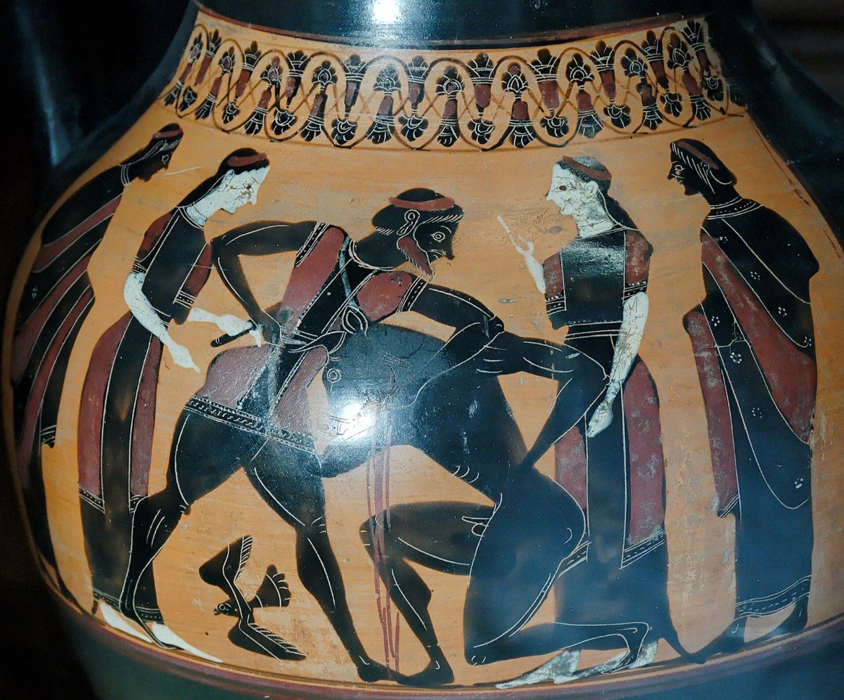 Amphora with Theseus Killing the Minotaur