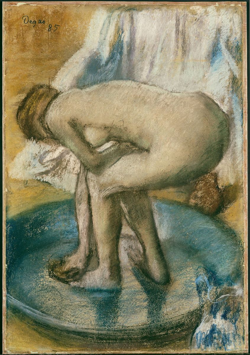 Woman Bathing in a Shallow Tub