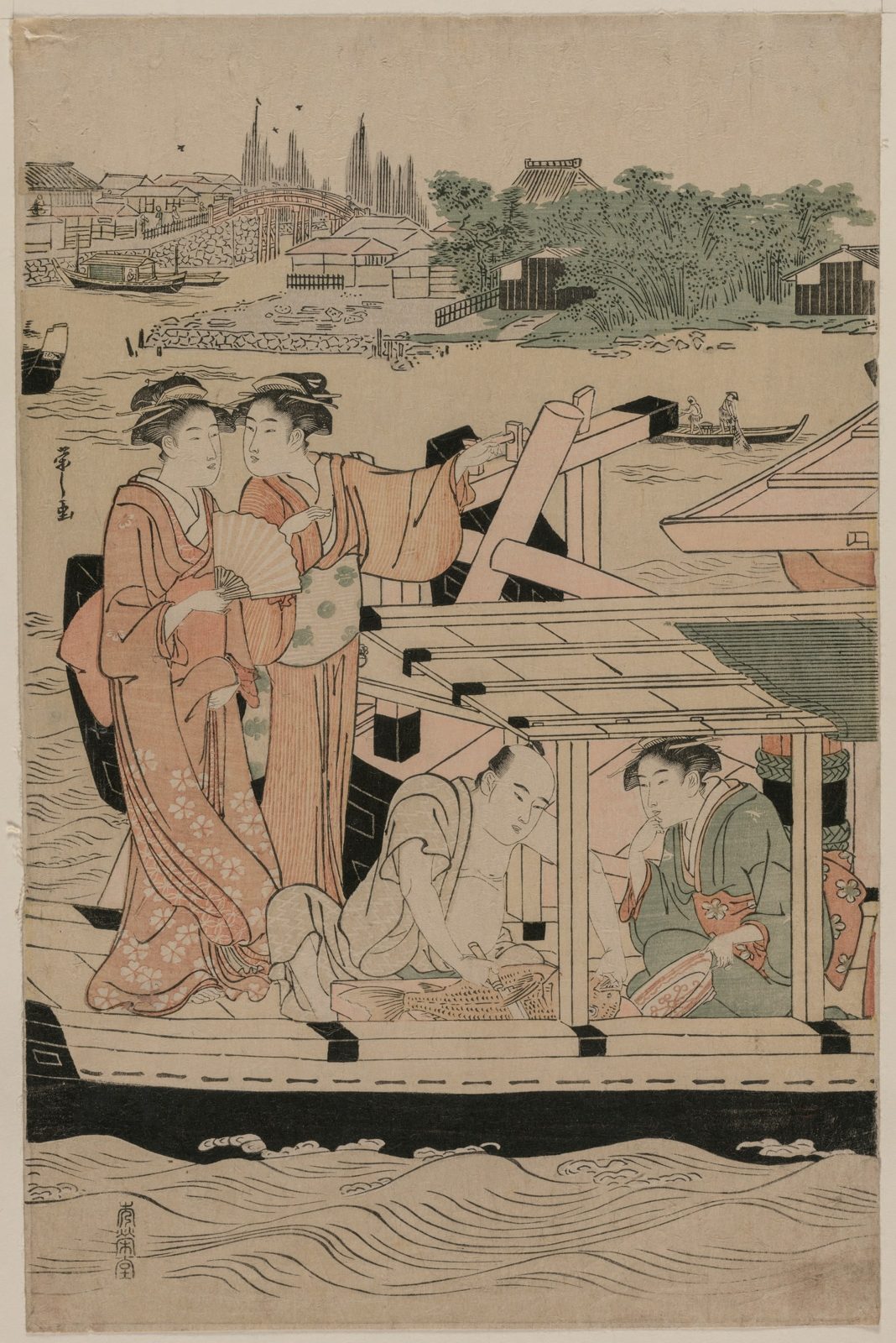 Pleasure Boats on the Sumida River (leftmost sheet)