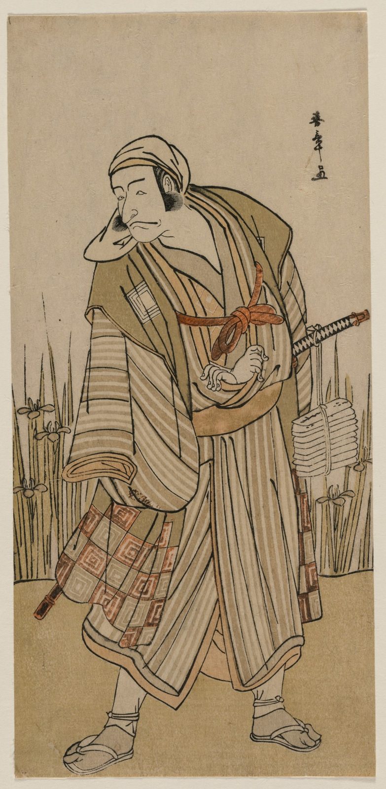 Ichikawa Danjūrō V as a Traveler beside a Clump of Iris