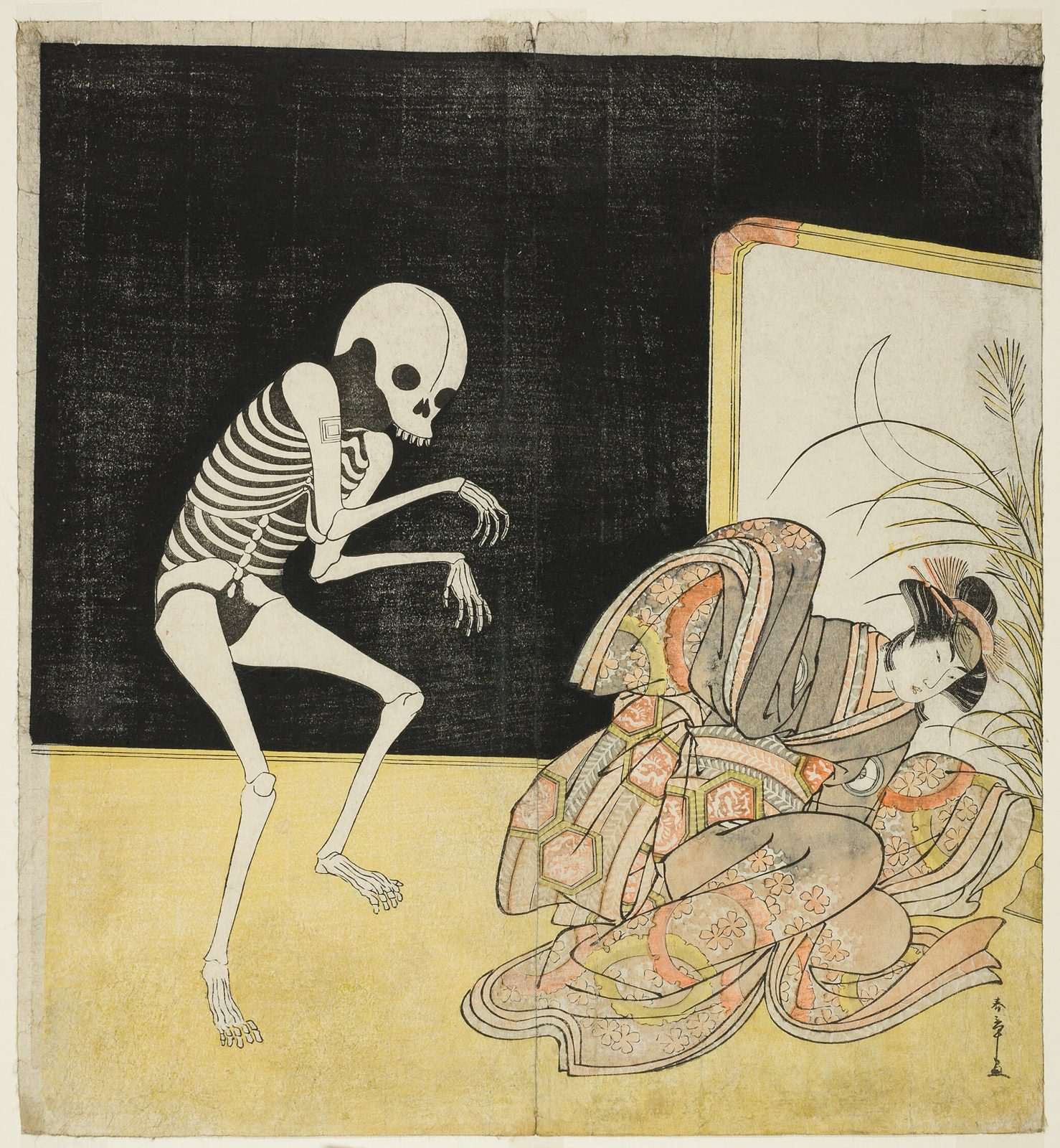Danjūrō V as a Skeleton and Iwai Hanshirō IV as the Cherry Princess