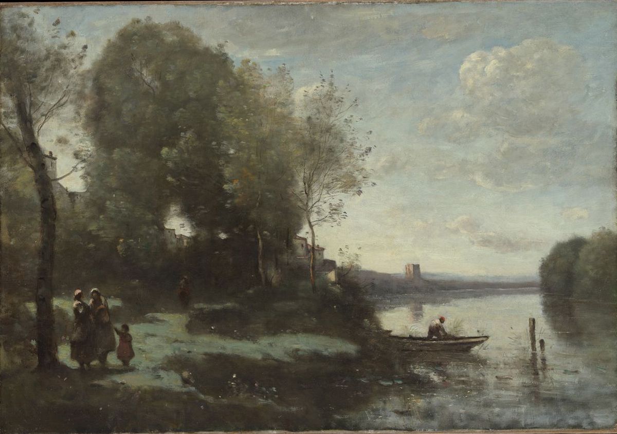 River with a Distant Tower